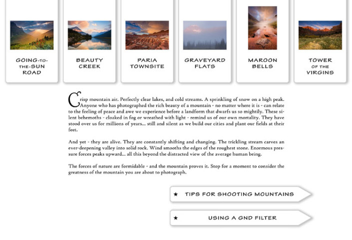 Mountain Photography eBook Sample Page