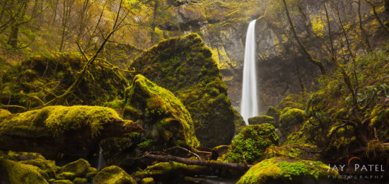 Using a panoramic crop to simplify a landscape photo from Elowah Falls, Columbia River Gorge, Oregon by Jay Patel