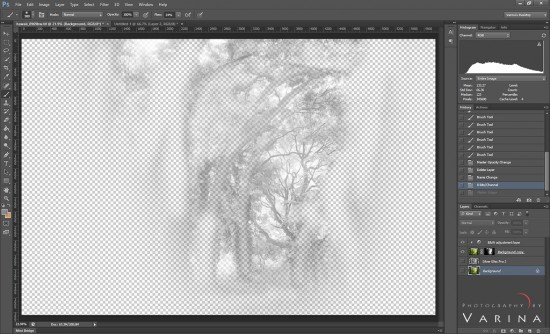 Photoshop Mask to combined two Black and White Layers