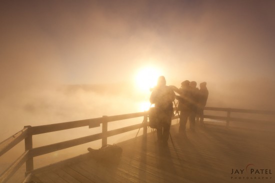 Creative Photography Example: Photographers in Yellowstone National Park, Wyoming