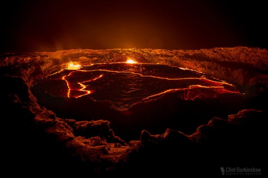 Landscape photography at the lava lake of Erta Volcano, Ethiopia by Clint Burkinshaw