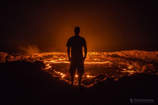 Clint Burkinshaw at Erta Ale Volcano, Ethiopia