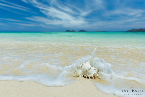 Creating a dreaming look using selective focus setting - Sunset Beach, Mana Island, Fiji