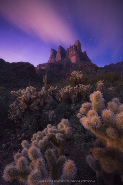 Sisters Twilight, Superstitions Mountains by Peter Coskun