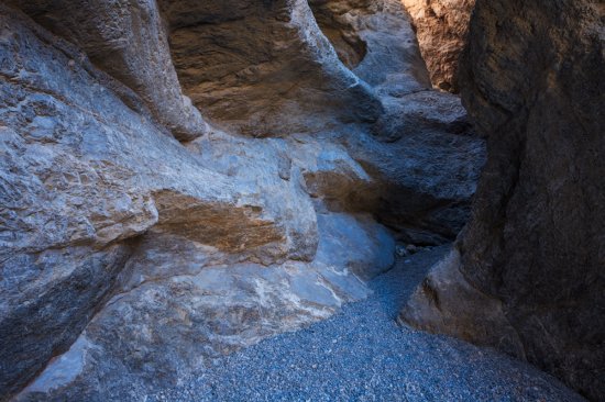 Wide angle lens used to create a visual flow with canyon walls in Death Valley National Park by Sarah Marino