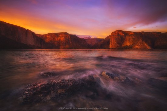 Painterly post processing style at Canyon Lake by Peter Coskun.