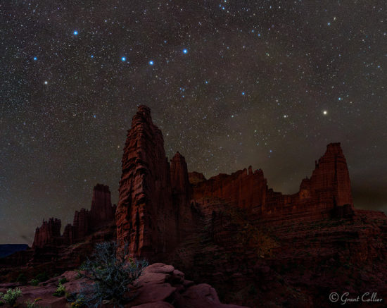 Night Photography at Fisher Towers in Utah