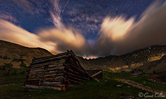 Clouds above Mayflower Gulch at Night by Grant Collier